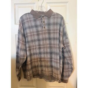 Vintage Caravan Long Sleeve Polo Sweater/Shirt Size Large